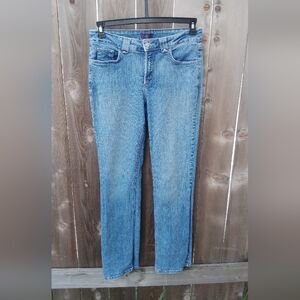 NYDJ Marilyn Women's Straight Leg Denim Jeans Light Blue Wash 10